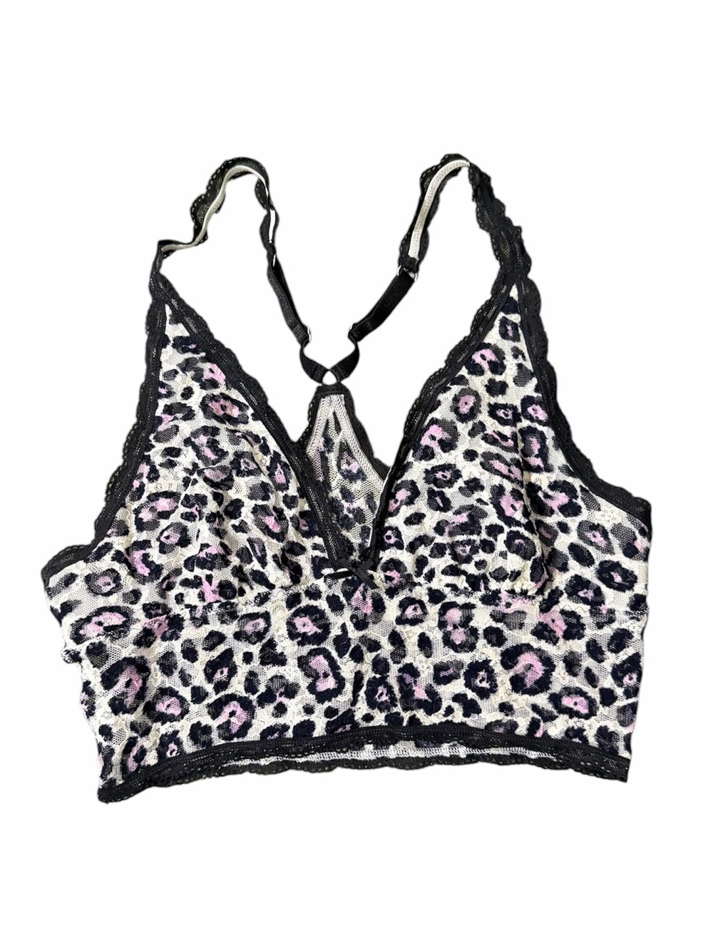 Victoria’s Secret Leopard Print Lace Bralette Size Small Racerback